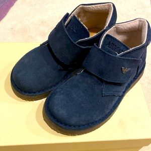Armani Junior boy’s suede booties shoes navy blue US 9 NWT!